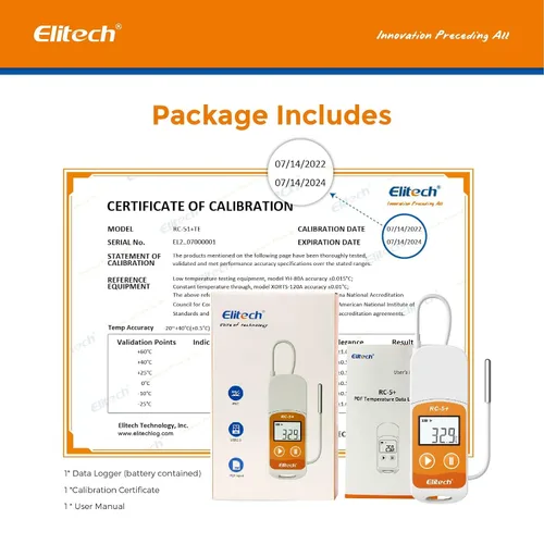 Vista 9 de Elitech RC-5+ TE Digital PDF Registrador de datos de temperatura USB Grabador reutilizable Termómetro refrigerador 32000 puntos de alta precisión