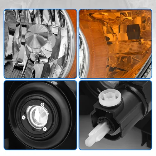 Vista 4 de DWVO Par de faros delanteros compatibles con modelos RAV4 06 07 08 2006 2007 2008 de repuesto para faros delanteros RAV4, carcasa cromada cubierta