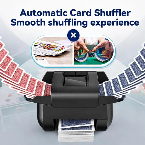 Vista 5 de Card Shuffler 1-2 Deck with Auto Stop & Manual Mode, USB Powered Black
