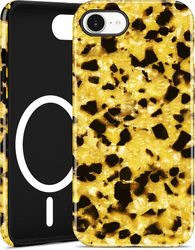 Vista 112 de Jusy Compatible con MagSafe Brown Tortoise Shell Print Phone Case para iPhone 7/8/SE, funda protectora magnética de lujo de TPU suave