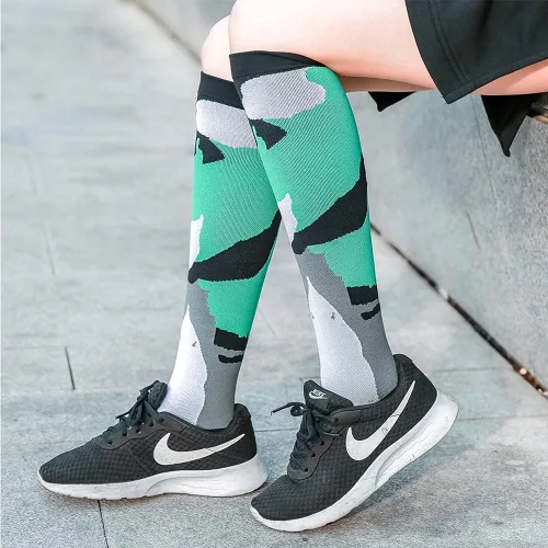 Vista 3 de Befullo Calcetines largos de compresión de los deportes del tubo Calcetines de compresión resistentes al desgaste para correr