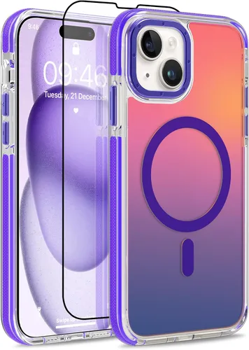 Vista 175 de Funda magnética para Google Pixel 10 Pro XL [compatible con Magsafe] [bonito diseño fluorescente de moda] a prueba de golpes, delgada, translúcida