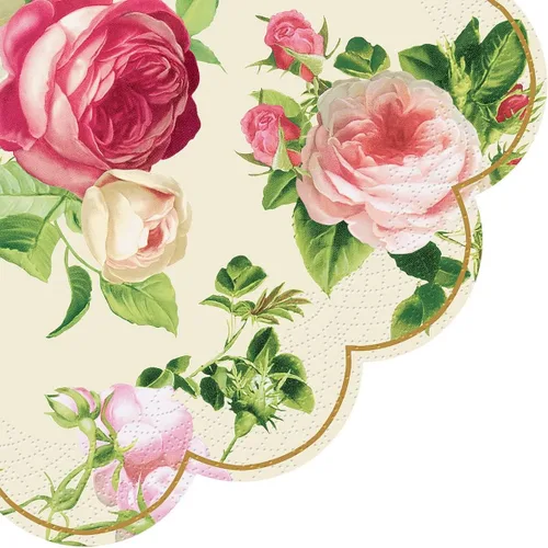 Vista 4 de English Roses Bird - Servilletas de papel bonitas, 20 servilletas florales de 13 pulgadas, servilletas suaves de 3 capas para fiesta de jardín