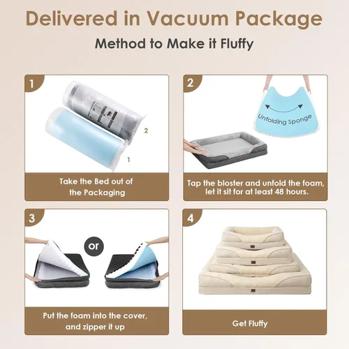 Vista 7 de EHEYCIGA Cama ortopédica para perros medianos, sofá cama de espuma viscoelástica con lados, forro impermeable y funda extraíble lavable, sofá