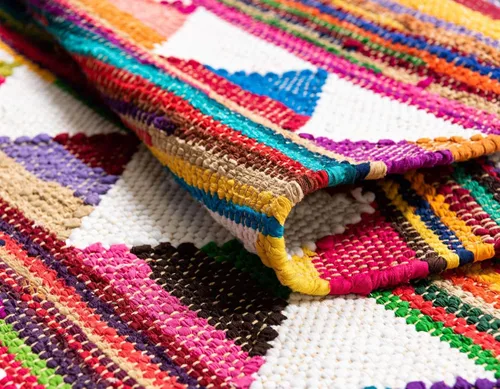 Vista 5 de Unique Loom Chindi Trellis Collection - Alfombra moderna, geométrica, colores brillantes, alfombra del suroeste