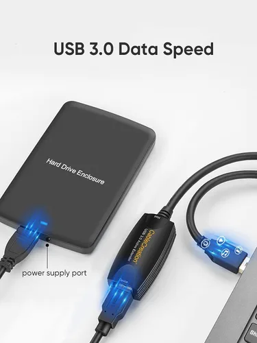 Vista 5 de CableCreation Cable de extensión USB 3.0 activo de 16.4 pies, extensor USB 3.0 macho a hembra con amplificador de señal, compatible con Oculus Quest