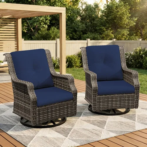 Vista 44 de Sofá de mimbre para patio al aire libre, sofá de 3 plazas, sofá de ratán con asiento profundo y cojines de olefina, respaldo alto, todo tipo de Beige