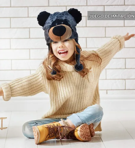 Vista 7 de Puzzled - Sombrero de mapache marrón de peluche - Sombrero súper suave y cálido con orejeras, gorro de invierno acogedor de forro polar para niños