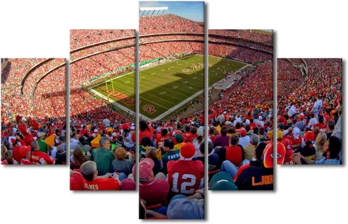 Vista 17 de Arte de pared en lienzo de estadio Allegiant, arte de pared para sala de estar, equipo de fútbol americano, pintura moderna de Nevada Las Vegas