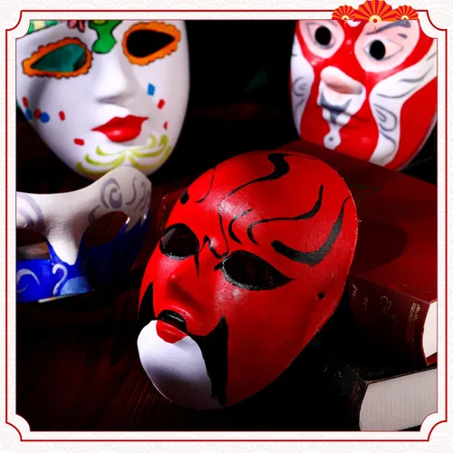Vista 7 de 50 máscaras de papel maché arte blanco