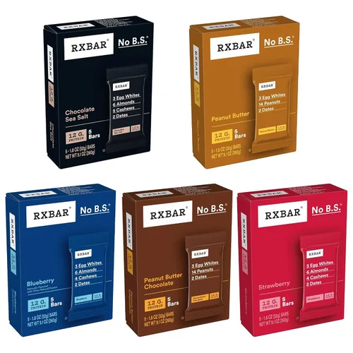 Vista 9 de RXBAR Barras de proteína, 0.44 oz de proteína, aperitivos sin gluten, paquete variado de 5 sabores (5 cajas, 25 barras)