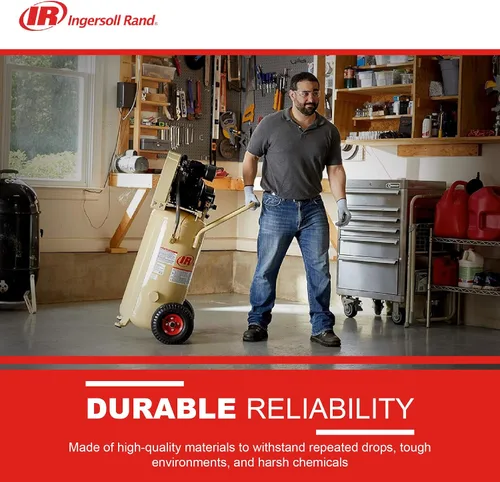 Vista 15 de Ingersoll Rand P1.5IU-A9 2hp 20 gal Compresor de una etapa (115/1) 42663401 Delivers 5.2 CFM at 90 PSI, features a 20-gallon tank and durable