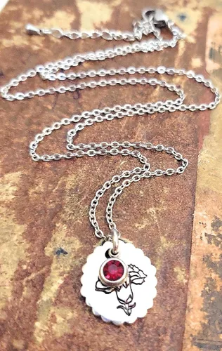 Vista 51 de Birth Month Flower and Birthstone Necklace