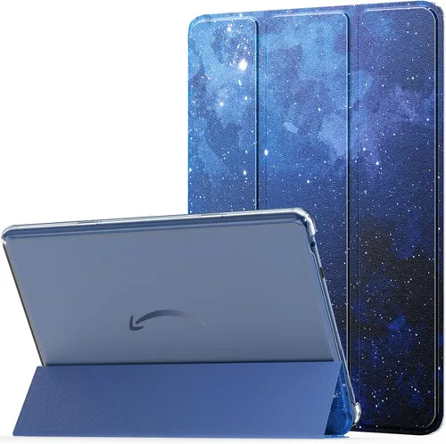 Vista 12 de MoKo - Funda para tableta Amazon Kindle Fire HD 10 (13ª generación, versión 2023) de 10.1 pulgadas, funda de piel sintética con soporte triple