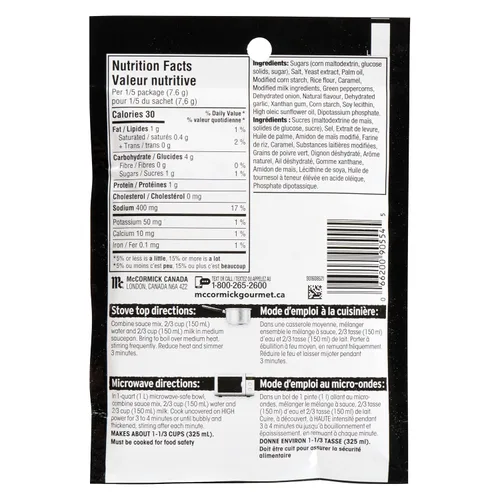 Vista 2 de McCormick Gourmet, Mezcla de salsa, pimienta verde, 38 g/1.3 oz, (importado de Canadá)