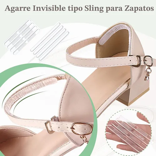 Vista 2 de Cojines de correa, tensor de correa de talón abierto, correas transparentes para zapatos para tacones Slingback Grippers, Shoe Strap Grip, Strappy