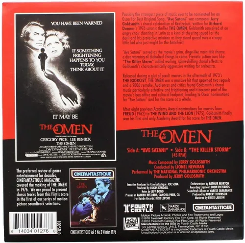 Vista 2 de Selections from The Omen Motion Picture Soundtrack disco de vinilo de 45 RPM