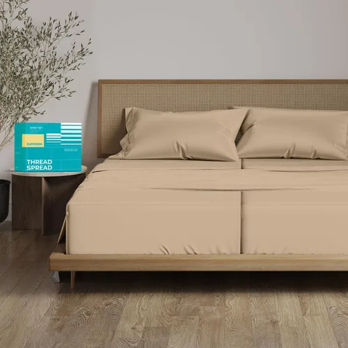Vista 40 de THREAD SPREAD Sábanas 100% Algodón Egipcio Tamaño Twin - 800 Alto Número de Hilos 3 Piezas Sábanas Twin Extra Largas para Dormitorio, Bolsillo