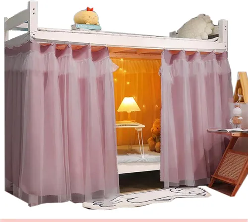 Vista 28 de Cortinas opacas para cama de privacidad con toldo grueso, mosquitero Mosquitera blanca 1aa