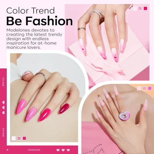 Vista 2 de Modelones Polvo acrílico rosa de 6 colores, kit de polvo de uñas acrílico neón con purpurina de verano, polvo de uñas acrílico para el día de San