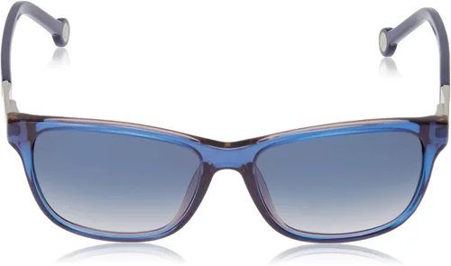 Vista 2 de Carolina Herrera Gafas de sol de diseñador SHE643-0D25 en azul 2.126in, Azul Patchwork, L