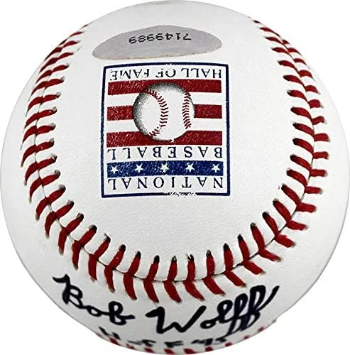 Vista 2 de Bob Wolff Autographed Hall of Fame Logo Baseball Inscribed HOF 95