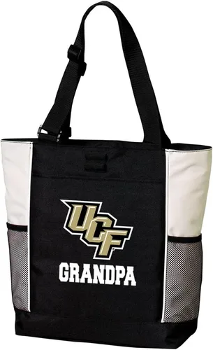 Vista 9 de Broad Bay UCF Tote Bags University of Central Florida Totes Knights Logo, 600D Polyester Canvas, Adjustable Web Handles, Front Pocket, Side Mesh