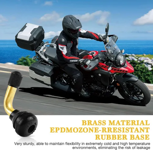 Vista 9 de Vástagos de válvula de neumático PVR70 (20 unidades), vástago de válvula de motocicleta de 90 grados, vástago de válvula a presión compatible