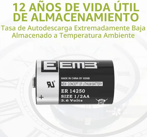 Vista 9 de EEMB 1/2AA 3.6 voltios LS 14250 1200mAh batería de litio ER14250 1 paquete