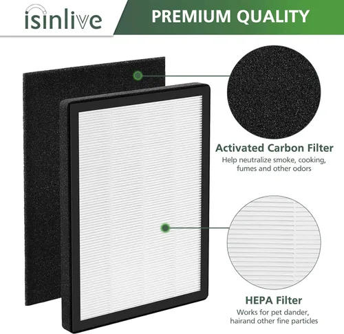 Vista 5 de Filtros de repuesto HEPA 9000 de ProHEPA compatibles con VEVA ProHEPA 9000 Air Pur ifiers, 2 filtros HEPA + 8 filtros de carbón activado