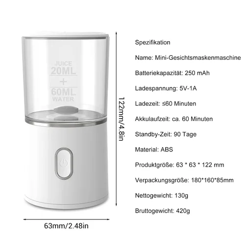 Vista 7 de Máquina para hacer mascarillas faciales, mascarilla natural de frutas y verduras con 32 piezas de colágeno, máquina automática de cuidado de la piel