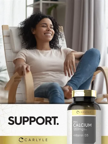 Vista 6 de Carlyle Calcio 1200 mg con vitamina D3 300 cápsulas blandas Suplemento sin OMG y sin gluten