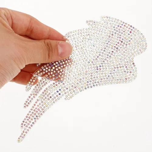 Vista 4 de NUOBESTY Iron-on Angel Wings Rhinestone Applique Patch 2pcs DIY Garment Sewing Embellishments for Clothing Bags Hats Decoration Craft Supplies