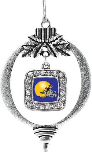 Vista 250 de Inspired Silver - Adorno con dije de reina de rodillo - Adornos navideños cuadrados de plata con joyas de circonita cúbica