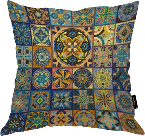 Vista 28 de Funda de Almohada Abstracta Smog para Sofá, Funda de Almohada Decorativa Caos Fractal Cosmos Rayas Curvadas de Algodón y Lino, Funda de Cojín