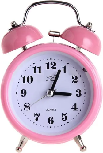 Vista 8 de Reloj despertador de plástico con forma de corazón pequeño de 3 pulgadas con forma de corazón duro, silencioso, analógico, de cuarzo