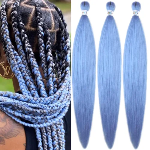 Vista 61 de Cabello trenzado para niños preestirado de 16 pulgadas, color negro para niños, trenzas sin nudos