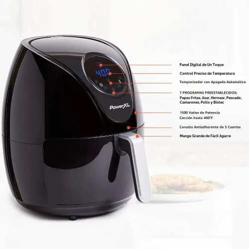 Vista 6 de PowerXL Freidora de aire Maxx de 4 cuartos de galón, edición especial 2022, freír con aire extra caliente, cocinar, crujiente, asar, hornear