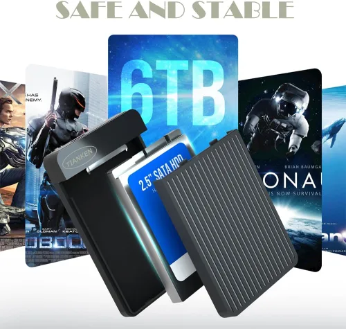 Vista 5 de Disco duro externo portátil ultra delgado de 250 GB, 2.5 pulgadas, USB 3.0, almacenamiento HDD para Mac, PC, portátil, PS4, Xbox one