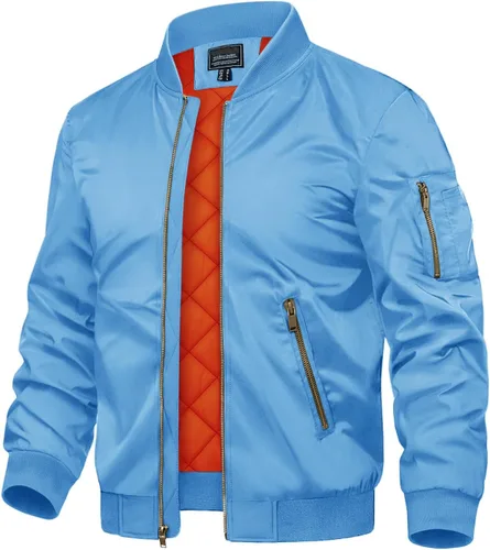Vista 28 de TACVASEN - Chaquetas de hombre. Chaqueta bomber de otoño e invierno, acolchada, con cremallera completa, cálida, de estilo casual