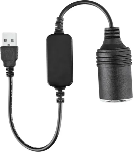 Vista 4 de USB A macho a 12 V cargador de coche hembra Socket convertidor de energía para conducir grabadora DVR Dash Cámara