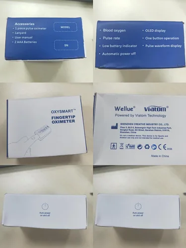 Vista 8 de Wellue - Pulsioxímetro de dedo, monitor de saturación de oxígeno en sangre con baterías, bolsa de transporte y cordón para uso de bienestar