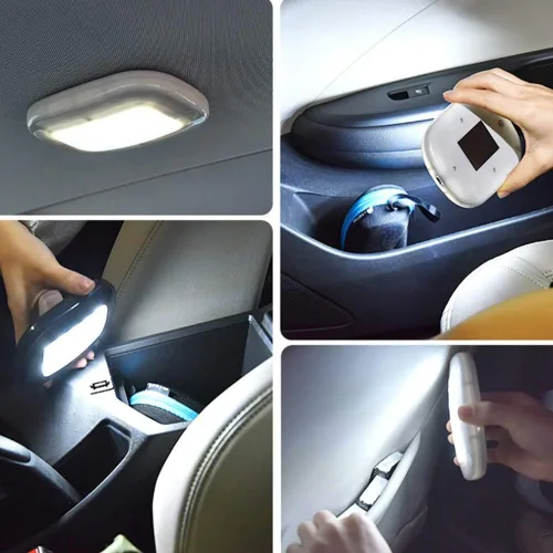 Vista 5 de MASO Lámpara de techo para interior de coche, 10 LED, 12 V, USB, recargable, luces de lectura para remolque/furgoneta/yate/barco/caravana
