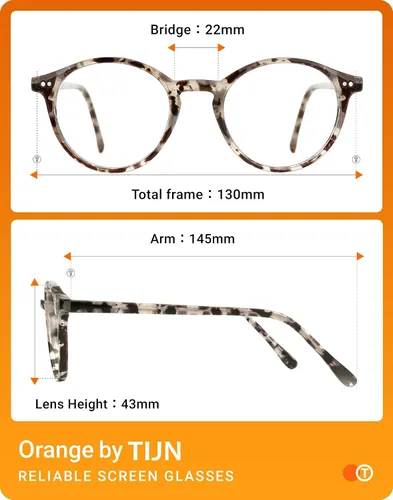 Vista 7 de TIJN Gafas de bloqueo de luz azul para hombres y mujeres, gafas de montura redonda gruesa vintage