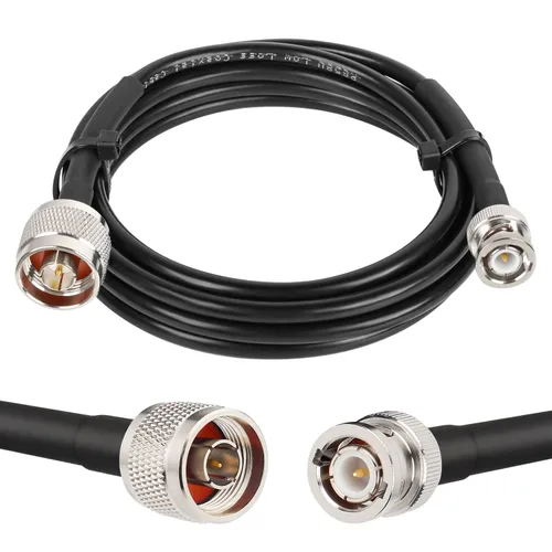 Vista 12 de MOOKEERF Cable RG58 N tipo a BNC de 3 pies, cable de extensión BNC macho a N macho de 50 ohmios para antena, radioaficionado, osciloscopio