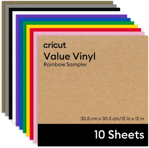 Vista 14 de Cricut Value - Muestra permanente de vinilo arcoíris (hojas de 12 x 12 pulgadas)