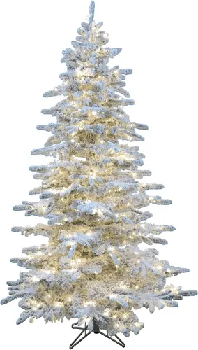 Vista 7 de Christmas Time Árbol de Navidad delgado de 6.5 pies con soporte de metal, sin luces