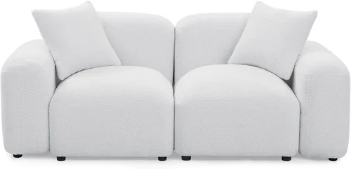 Vista 5 de Sofá en forma de L, moderno sofá modular modular para sala de estar, cómodo sofá de asiento profundo Cloud Boucle, tela de terciopelo de peluche