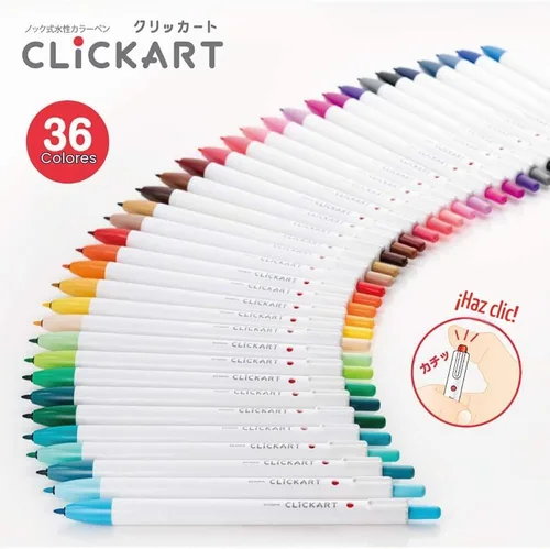 Vista 2 de Zebra Clickart - Bolígrafo a base de agua Calm Dark 12 colores, Wyss22-12Cdk Blanco