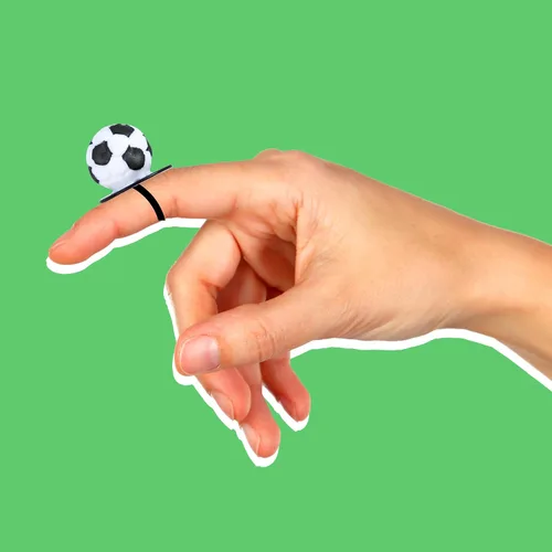 Vista 6 de Anillos de piruleta de pelota de fútbol, envueltos individualmente para fiestas de fin de temporada, banquetes y recuerdos de fiesta de cumpleaños